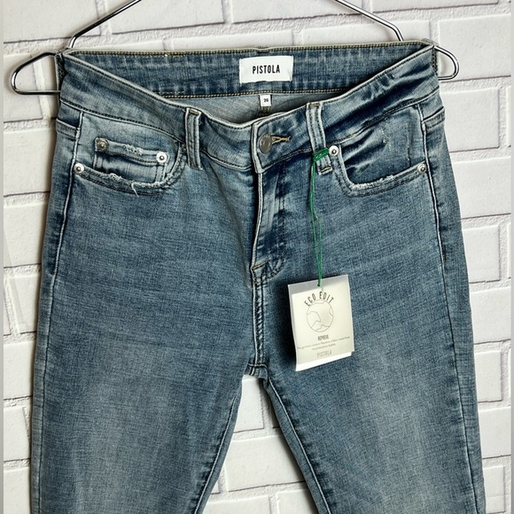 PISTOLA Audrey Women's mid rise Light Blue distressed skinny Jeans/size 26 - Picture 3 of 15